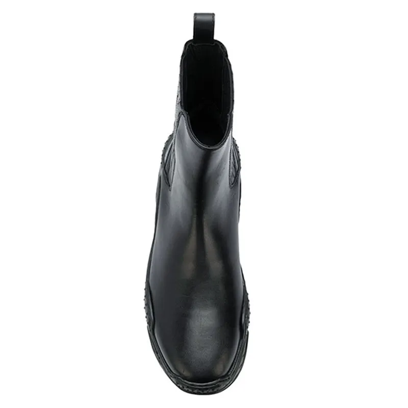 BROCK CANGED LAMBSKIN CHELSEA DARK BLACK BOOTS