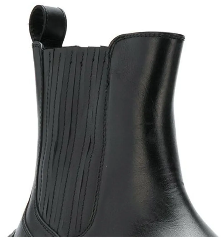 BROCK CANGED LAMBSKIN CHELSEA DARK BLACK BOOTS