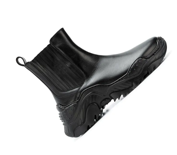 BROCK CANGED LAMBSKIN CHELSEA DARK BLACK BOOTS