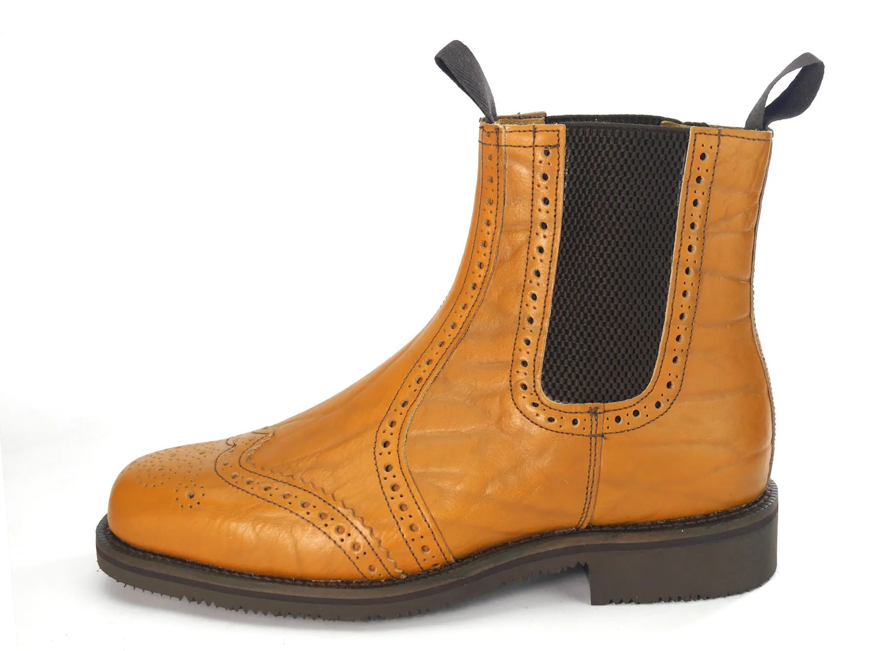 Charles Horrel England CH2001 Welted Brogue Chelsea Tan Mustang Dealer Boots