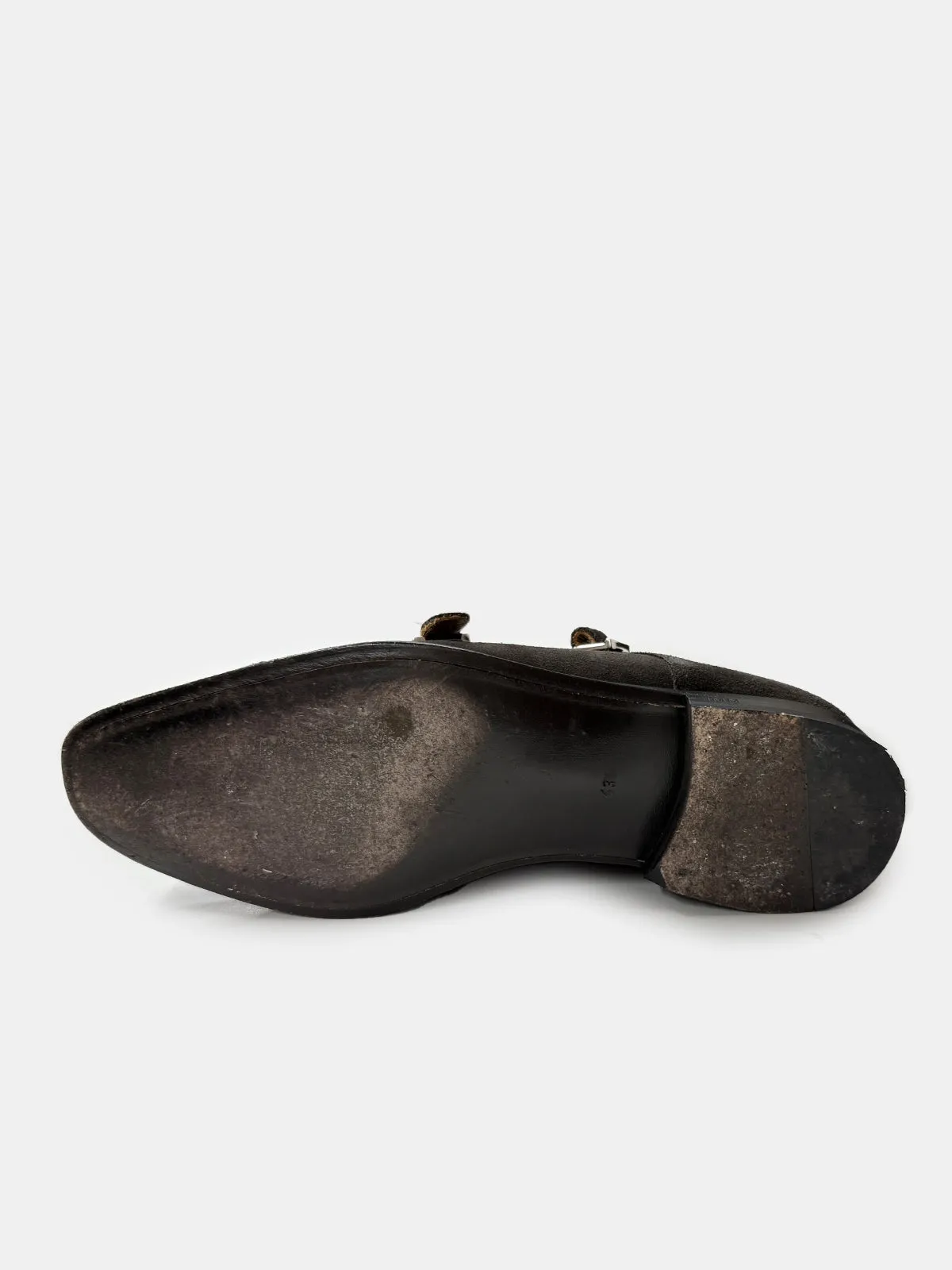 Dark-Brown Suede Double Monk Shoe - Sample  - LUCKY LAST