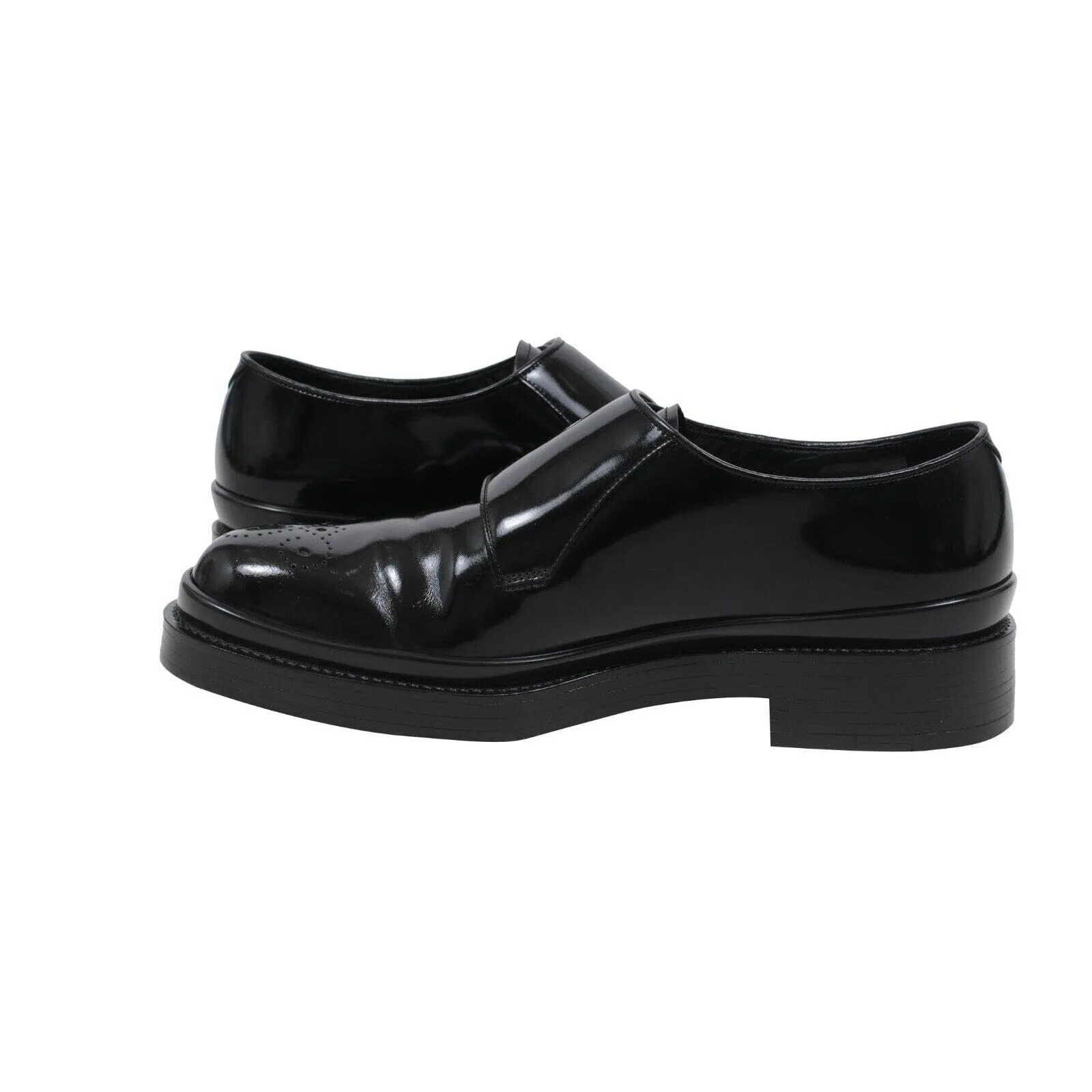 Double Monk Straps US9 Uk8 Black Leather Medallion Derby Dress Shoes