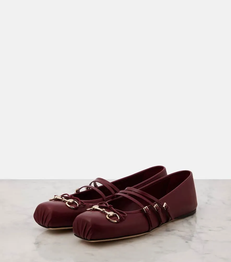 Gucci Horsebit leather ballet flats