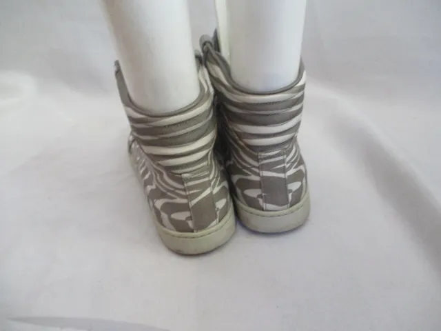 GUCCI SWIRLY Hi-Top Sneaker TRAINER Shoe 37 6.5 Sport BEIGE WHITE