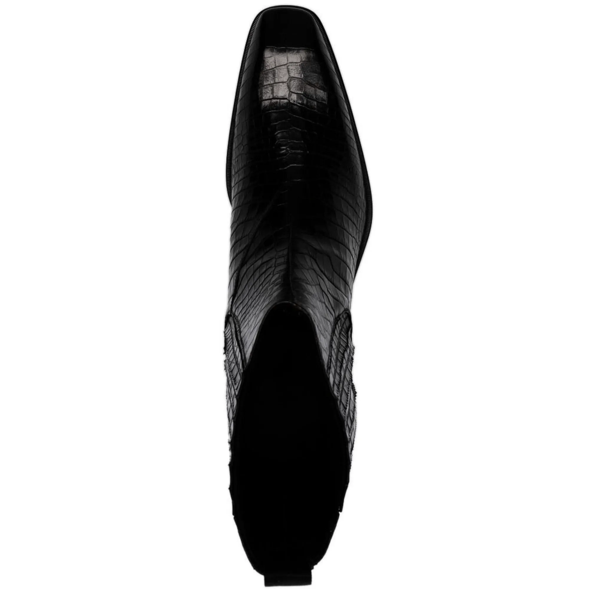 Handmade Customisable Black Crocodile Leather Chelsea Boots For Men
