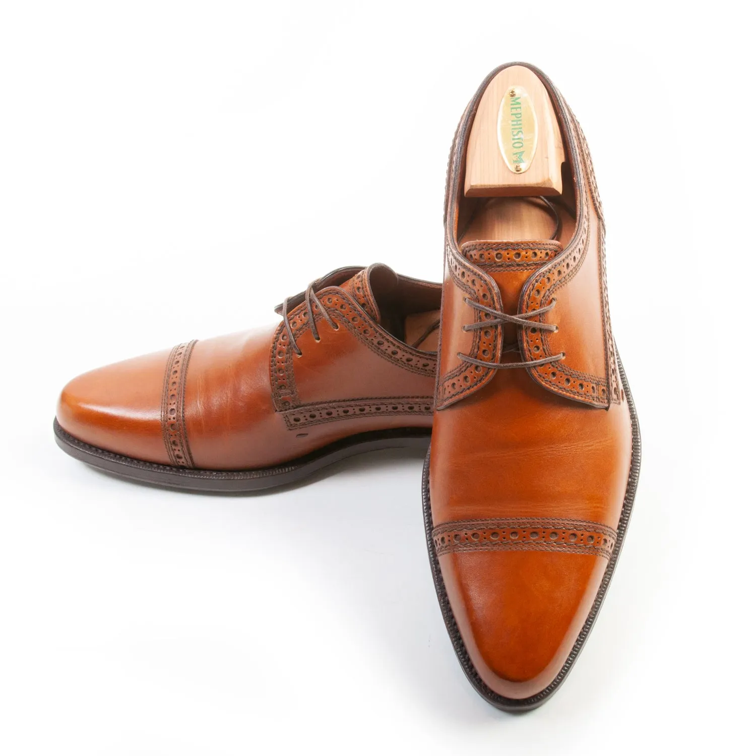 Louis Vuitton Brown Leather Cap Toe Oxford Shoes