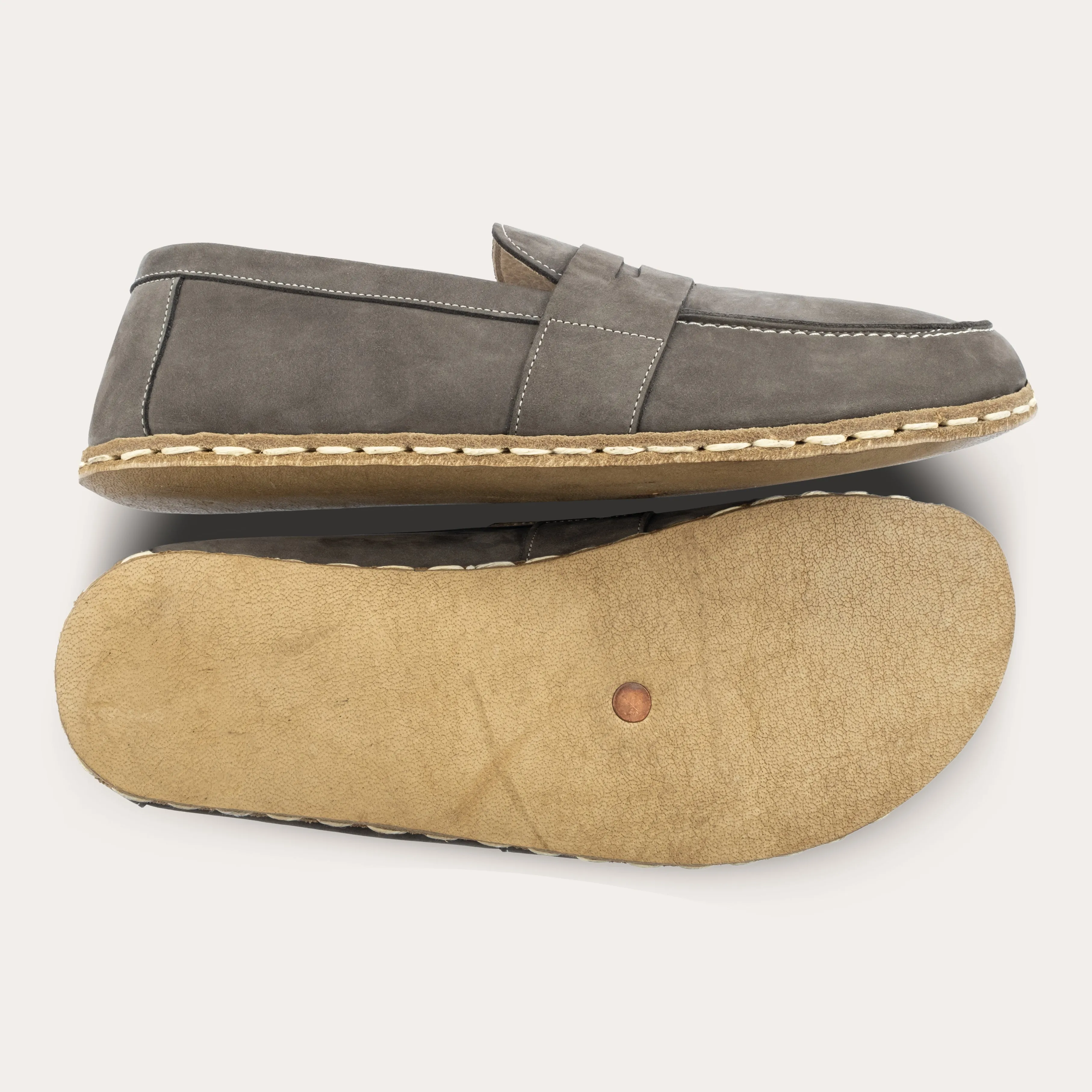 Men's Gray Penny Loafers