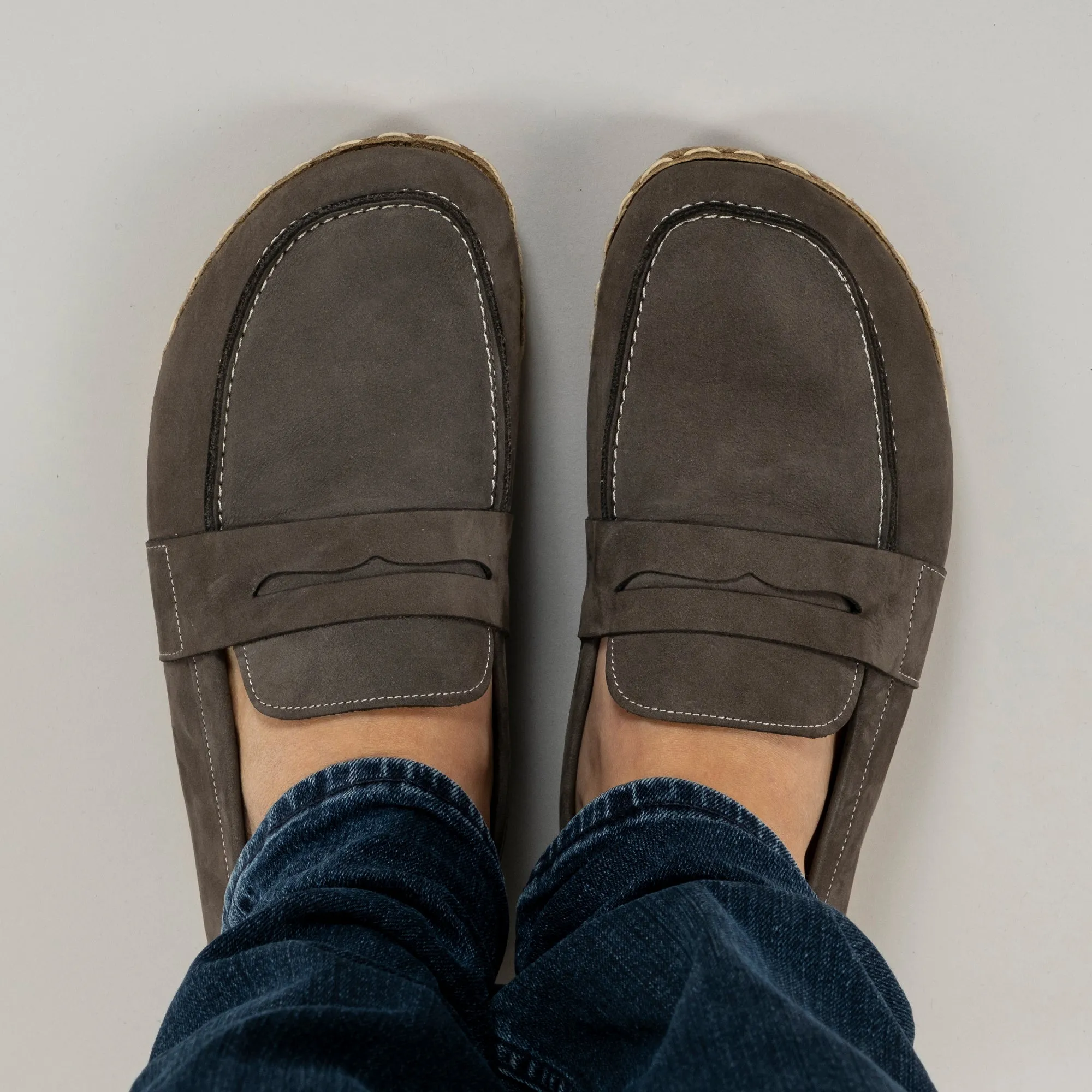 Men's Gray Penny Loafers