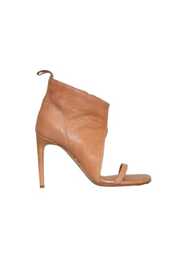 Open-Toe Leather Booties