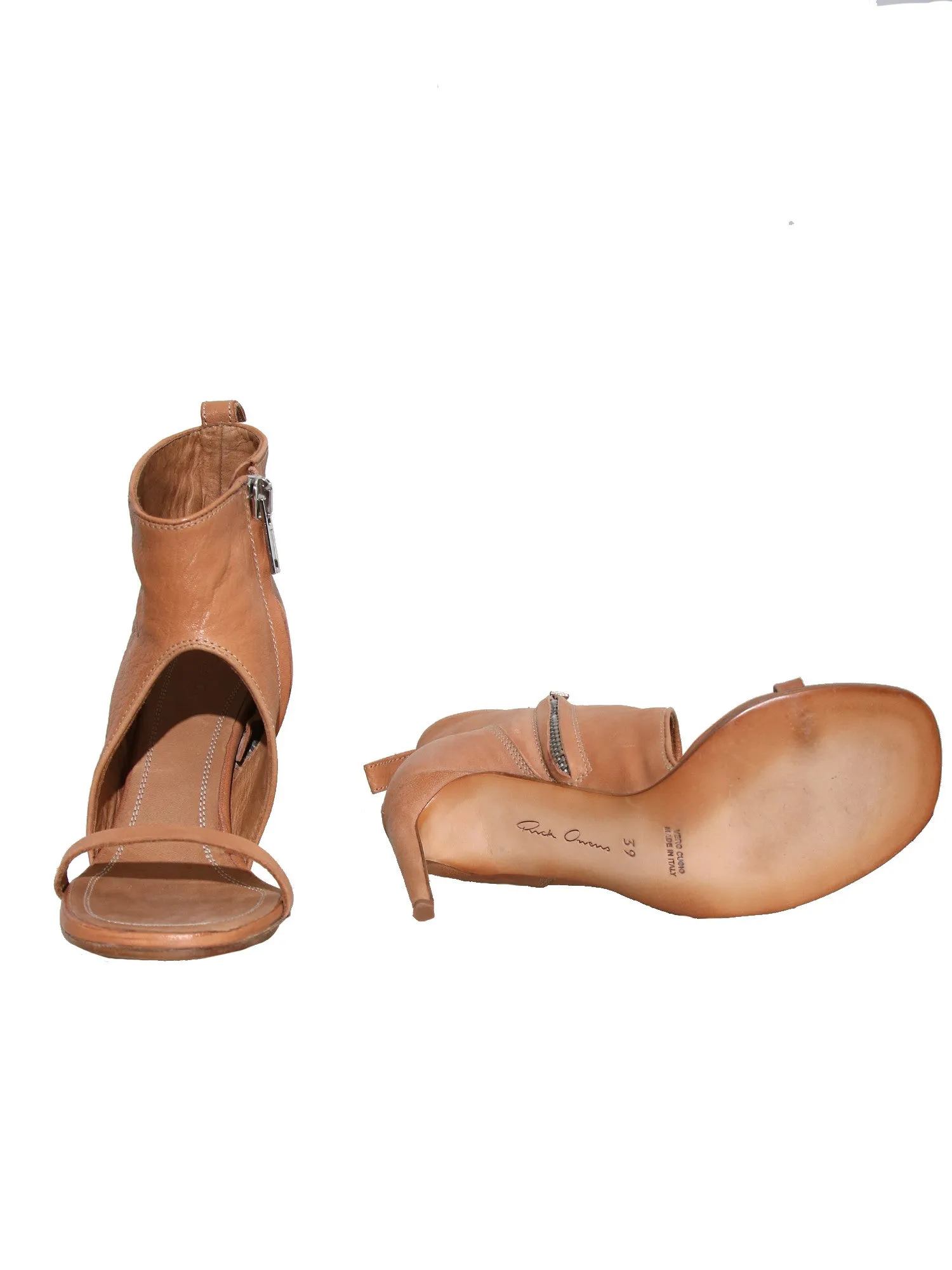 Open-Toe Leather Booties