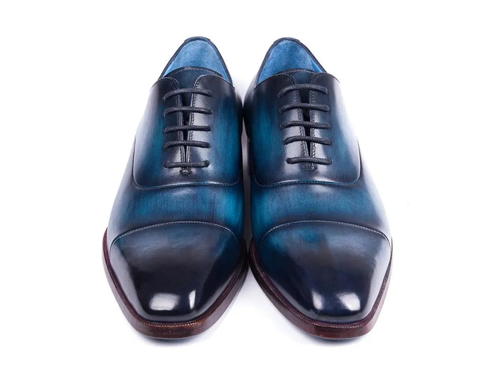Paul Parkman Blue & Turquoise Captoe Oxfords
