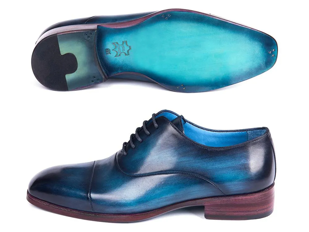 Paul Parkman Blue & Turquoise Captoe Oxfords
