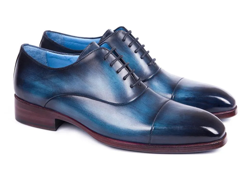 Paul Parkman Blue & Turquoise Captoe Oxfords