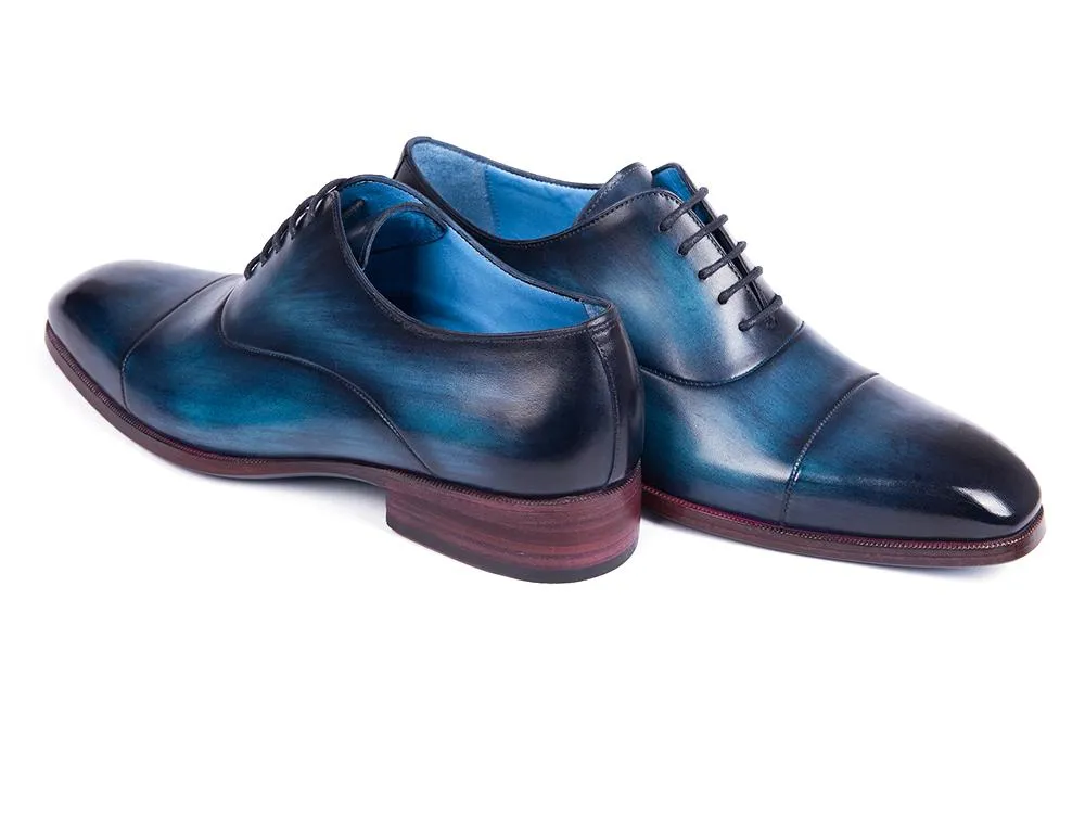 Paul Parkman Blue & Turquoise Captoe Oxfords