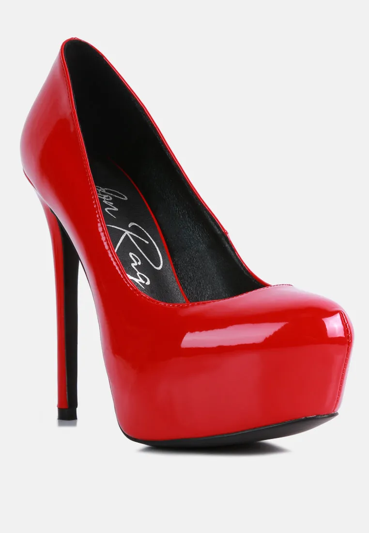 pismis patent faux leather stiletto pumps