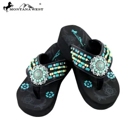 SE20-S096 Montana West Embroidered Flip-Flops Collection By Size
