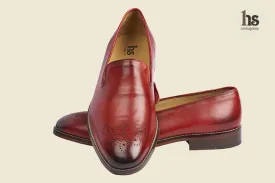 Simple Loafer with Flower Punch on the Toe