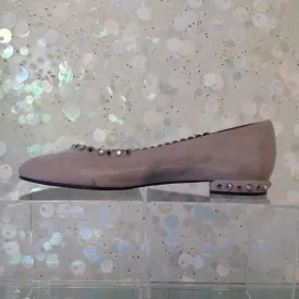 STUART WEITZMAN Crystal Embellished Suede Flats